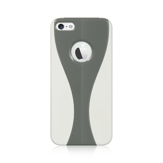 Apple iPhone 5, iPhone 5S, iPhone SE Case Rugged Drop-proof White Rubber + Gray Crystal Curve