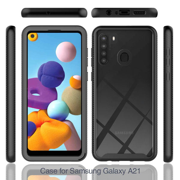 Samsung Galaxy A21 Case Rugged Drop-Proof - Black, Clear