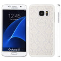 Samsung Galaxy S7 Case Rugged Drop-Proof Crystal Rubber Lace White
