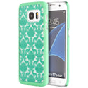 Samsung Galaxy S7 Edge Case Rugged Drop-proof Crystal Rubber Lace Teal