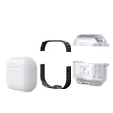 Apple Airpods 3 Case Rugged Drop-Proof Ultra Clear Thick with Corner Drop Protection + Carabiner - Black