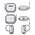 Apple Airpods 3 Case Rugged Drop-Proof Ultra Clear Thick with Corner Drop Protection + Carabiner - Purple