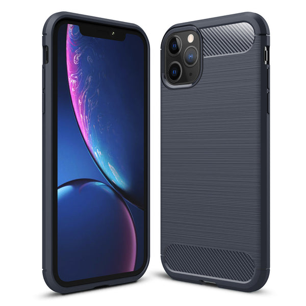 Apple iPhone 11 Pro Max Case Rugged Drop-proof Carbon Sleek TPU with Silky Finish - Navy Blue