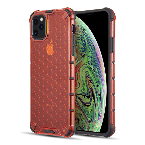 Apple iPhone 11 Max Case Rugged Drop-proof Heavy Duty TPU "Honeycomb" Shock Absorption Bumper - Red