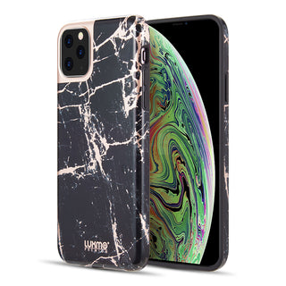 Case for Apple iPhone 11 Max Mattedmarble TPU Luxmo Premium Marblicious Collection - Black Rose Marble