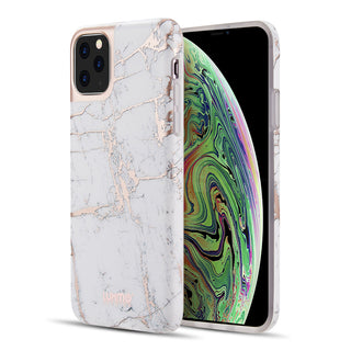 Case for Apple iPhone 11 Max Mattedmarble TPU Luxmo Premium Marblicious Collection - White Rose Marble