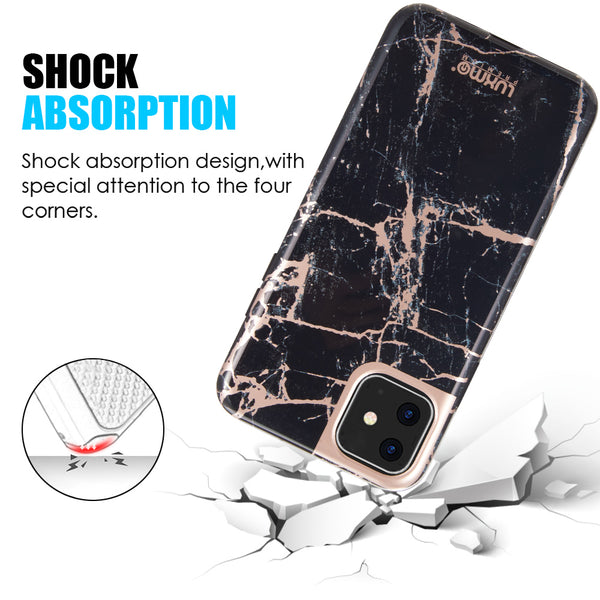 Case for Apple iPhone 12 Mini (5.4) Matted Marble TPU Luxmo Premium Marblicious Collection - Black Rose Marble