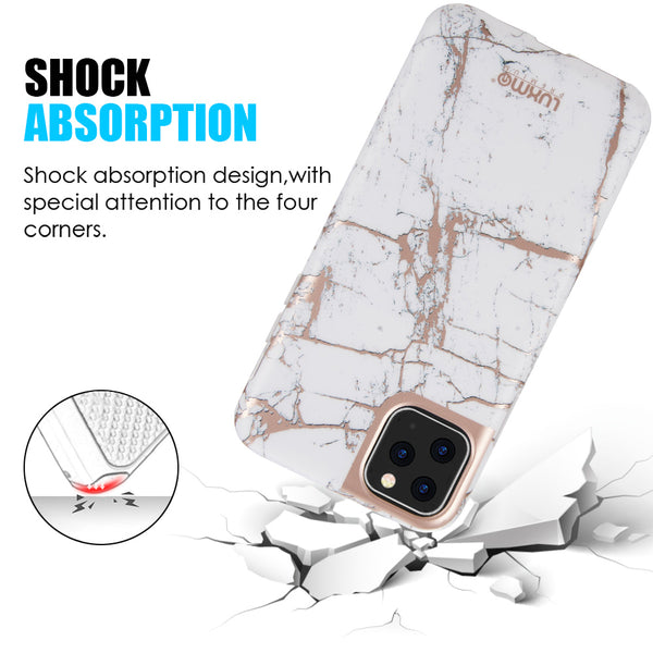 Case for Apple iPhone 12 (6.1) / 12 Pro (6.1) Matted Marble TPU Luxmo Premium Marblicious Collection - White Rose Marble