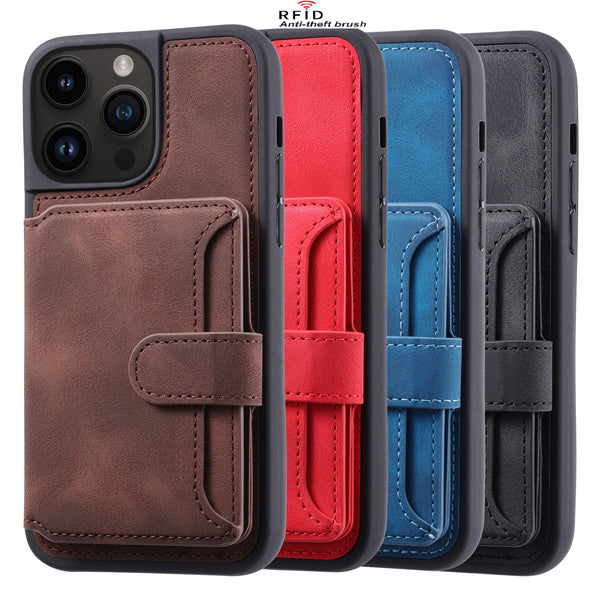 Case for Apple iPhone 15 Pro Max (6.7") Heritage 2.0 Multi Card Slim Wallet with 5 Credit Card & Id Slots - Brown