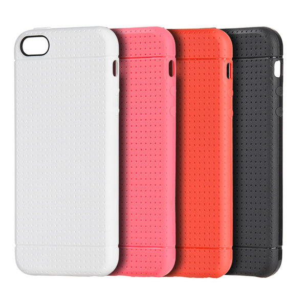 Apple iPhone 5, iPhone 5S, iPhone SE Case Rugged Drop-Proof Dotted TPU Back Cover - White