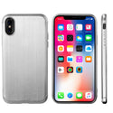 Apple iPhone XS, iPhone X Case Rugged Drop-Proof TPU with Satin Finish Surface - Silver