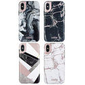 Case for Apple iPhone XS Max Luxmo Premium Marblicious Collection Marble Shine Design UV Coated TPU - Black Rose Marble