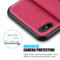 Apple iPhone XS Max Case Rugged Drop-Proof Denim Design Wallet Card Slots - Hot Pink