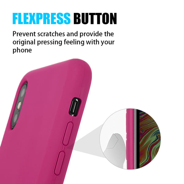Apple iPhone XS Max Case Rugged Drop-Proof Heavy Duty Silicone Back Cover - Rose Red
