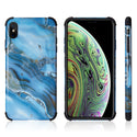 Apple iPhone XS Max Case Rugged Drop-Proof UV Coated TPU Extra Tough Corners Protecton with Full Cover Printed Design - Blue Gemstone
