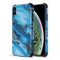 Apple iPhone XS Max Case Rugged Drop-proof UV Coated TPU Extra Tough Corners Protecton with Full Cover Printed Design - Blue Gemstone