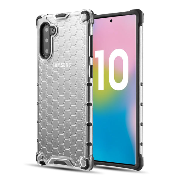 Samsung Galaxy Note 10 Case Rugged Drop-proof Heavy Duty TPU Honeycomb Tinted Shock Absorption Bumper - Clear