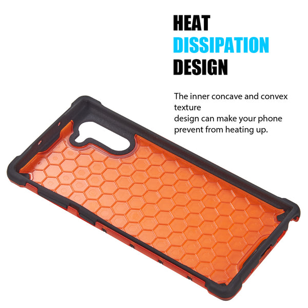 Samsung Galaxy Note 10 Case Rugged Drop-Proof Heavy Duty TPU "Honeycomb" Shock Absorption Bumper - Red