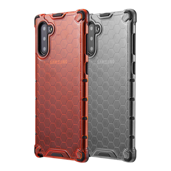 Samsung Galaxy Note 10 Case Rugged Drop-Proof Heavy Duty TPU "Honeycomb" Shock Absorption Bumper - Red