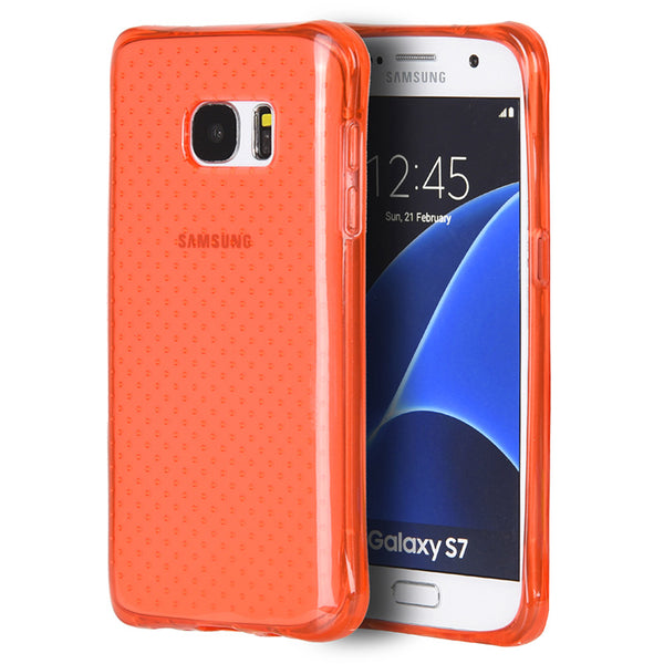 Samsung Galaxy S7 Case Rugged Drop-proof Crystal Atom Lite Anti-Shock TPU Red