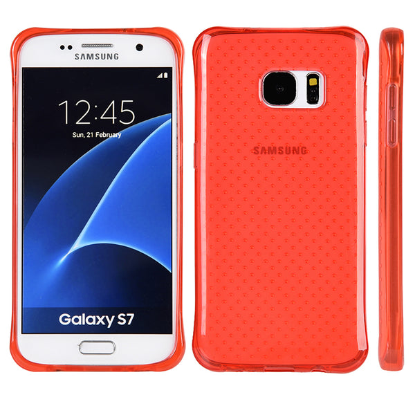 Samsung Galaxy S7 Case Rugged Drop-Proof Crystal Atom Lite Anti-Shock TPU Red