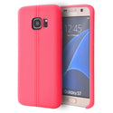 Samsung Galaxy S7 Case Rugged Drop-proof Slim TPU with Leather Look - Hot Pink