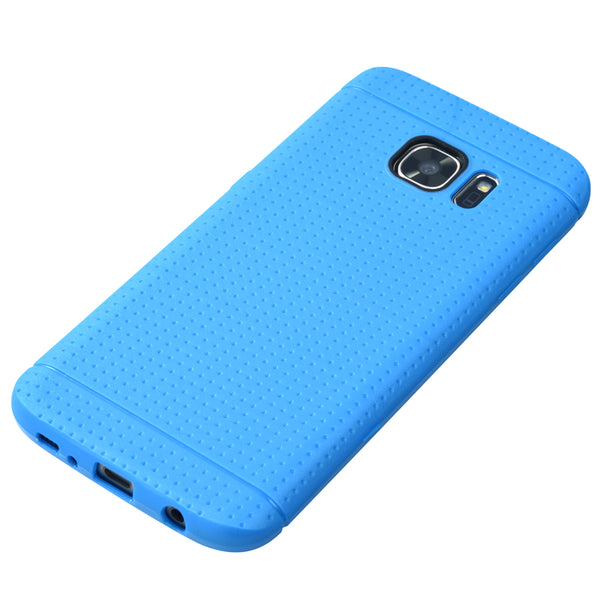 Samsung Galaxy S7 Case Rugged Drop-Proof Dotted TPU Back - Blue