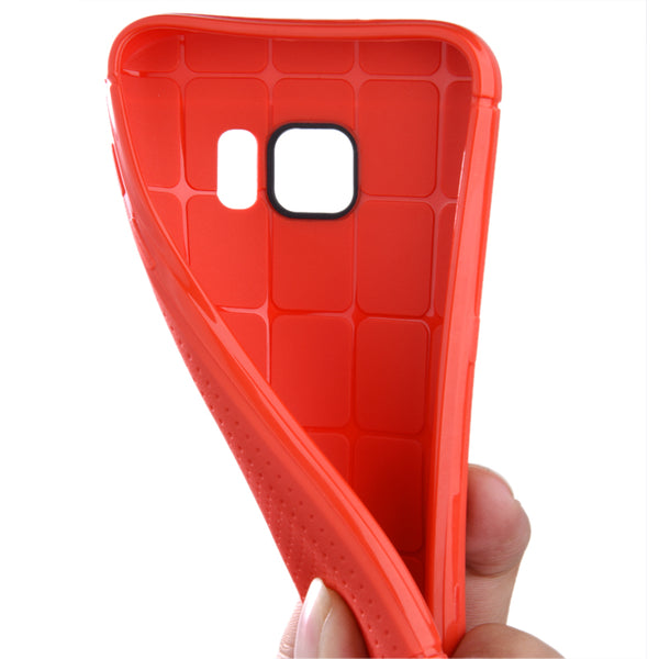 Samsung Galaxy S7 Case Rugged Drop-Proof Dotted TPU Back - Red