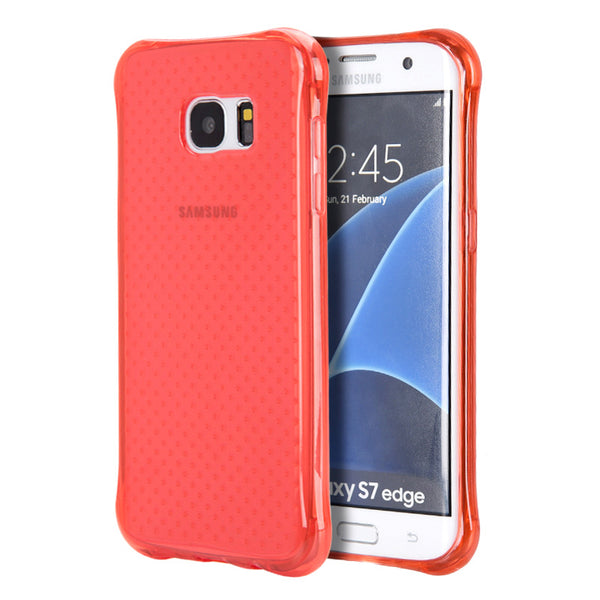 Samsung Galaxy S7 Edge Case Rugged Drop-proof Crystal Atom Lite Anti-Shock TPU Red