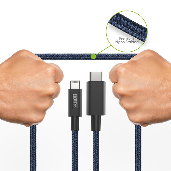 iDARS 4-Ft Usb-C To Lightning Cable (MFiCertified) - Blue