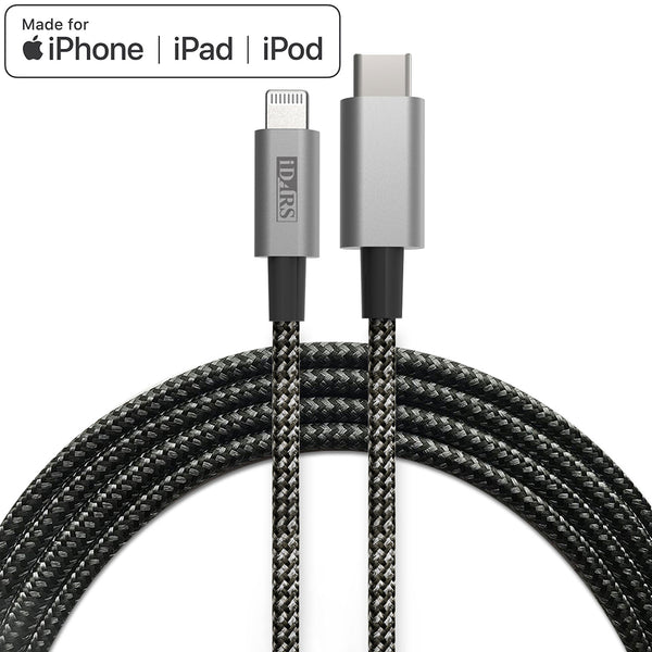 iDARS 4-Ft Usb-C To Lightning Cable (MFiCertified) - Black Grey