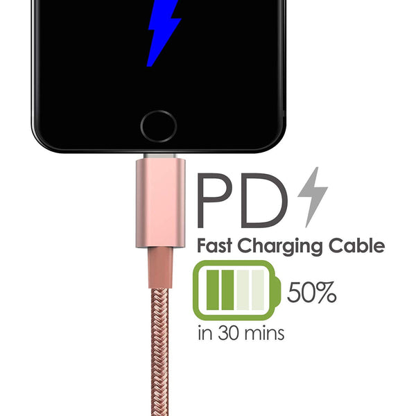 iDARS 4-Ft Usb-C To Lightning Cable (MFiCertified) - Rose Gold