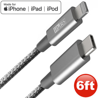 iDARS 6-Ft Usb-C To Lightning Cable (MFiCertified) - Silver