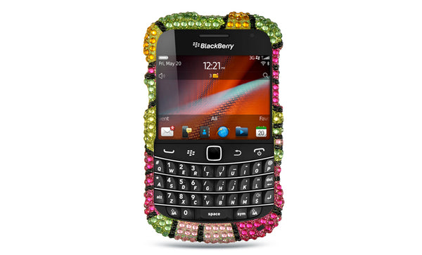 BlackBerry Bold Touch 9900, Bold Touch 9930 Case Rugged Drop-Proof Diamond Green with Hot Pink Hawaii Flower