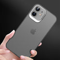 Apple iPhone 12 Mini Case Rugged Drop-Proof Crystal Frosted Transparent with Extra Frame Raised Camera Protection & Kickstand - Frosted Black