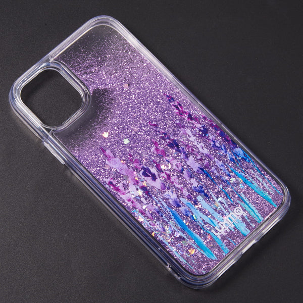Case for Apple iPhone 12 Mini (5.4) Luxmo Waterfall Fusion Liquid Sparkling Flowing Sand - Love & Lavender