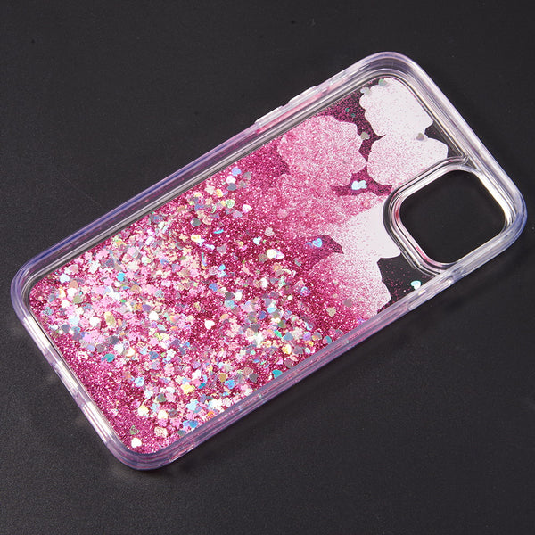 Case for Apple iPhone 12 Mini (5.4) Luxmo Waterfall Fusion Liquid Sparkling Flowing Sand - Les Pivoines