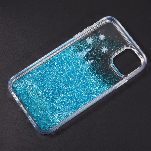 Case for Apple iPhone 12 Pro Max (6.7) Luxmo Waterfall Fusion Liquid Sparkling Flowing Sand - Winter Wonderland