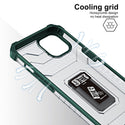Apple iPhone 13 Case Rugged Drop-Proof Clear with Corners & Camera Cutout Protection & Magnectic Kickstand - Army Green