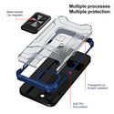 Apple iPhone 13 Case Rugged Drop-Proof Clear with Corners & Camera Cutout Protection & Magnectic Kickstand - Blue