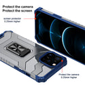 Apple iPhone 13 Pro Max Case Rugged Drop-Proof Clear with Corners & Camera Cutout Protection & Magnectic Kickstand - Blue
