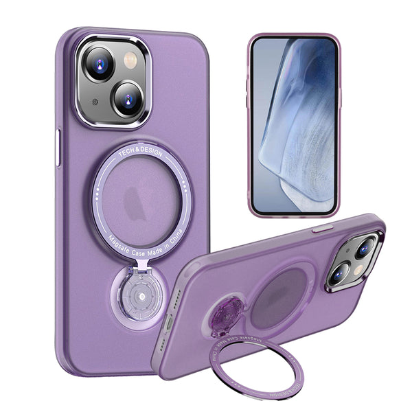 Case for Apple iPhone 15 (6.1") Sphere Collection Premium MagSafe Compatible with Stand and Raised Camera Protection - Purple