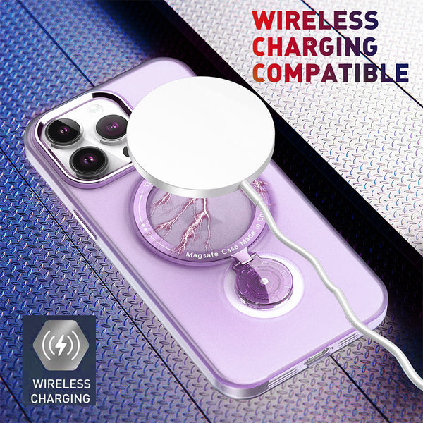 Case for Apple iPhone 15 Pro (6.1") Sphere Collection Premium MagSafe Compatible with Stand and Raised Camera Protection - Purple