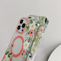 Apple iPhone 14 Pro Case Rugged Drop-Proof Floral Design MagSafe Compatible with Raise Camera Protection - Lavender Floral
