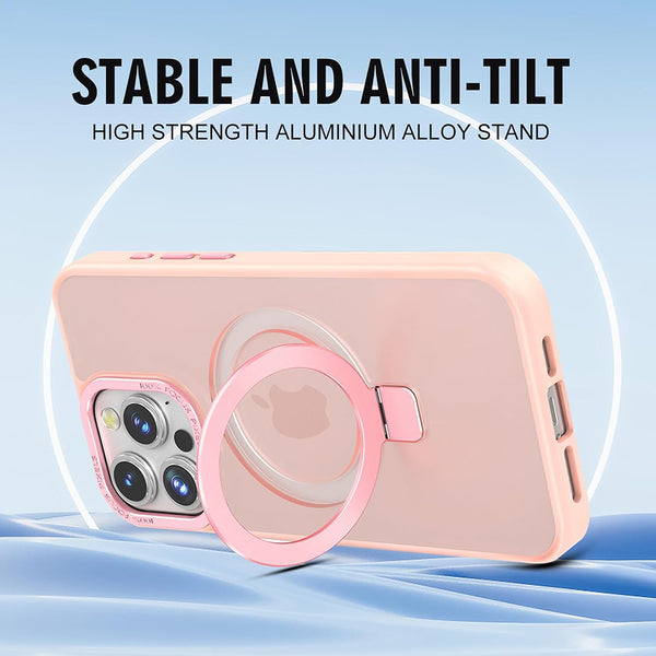 Case For iPhone 14 Pro Max (6.7") Orbit Frosted Compatible with Magsafe Collection 2.0 Matte Protective With Magnetic Kickstand And Raised Camera Protection - Frosted Blush Pink