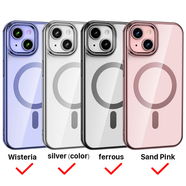 Case For iPhone 15 Plus (6.7") / iPhone 14 Plus (6.7") Reflection Compatible with Magsafe Series Ultra Clear Protective With Compatible with Magsafe Charging And Raised Camera Protection - Blue Clear