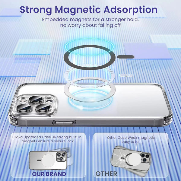 Case For iPhone 15 Pro (6.1") The Everyday Compatible with Magsafe Protective Transparent With Precise Camera Lens Cover Protection And Full Retail Ready Packaging - Blue Transparent