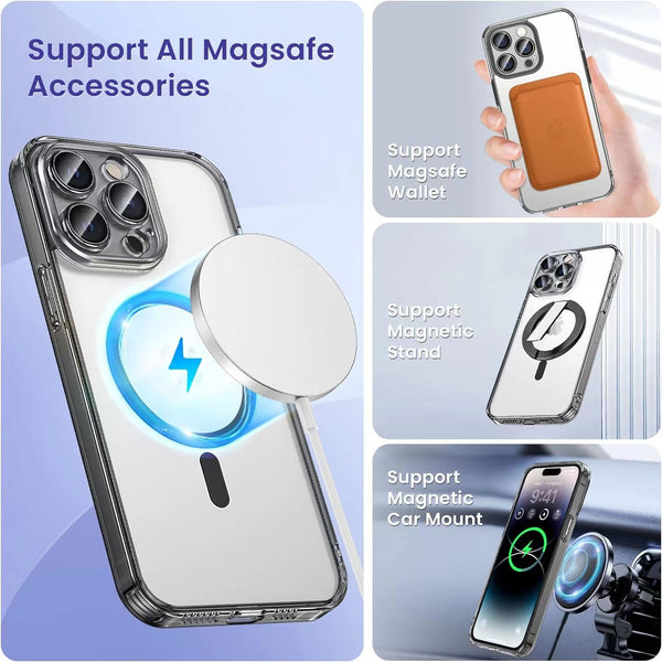 Case For iPhone 15 Pro Max (6.7") The Everyday Compatible with Magsafe Protective Transparent With Precise Camera Lens Cover Protection And Full Retail Ready Packaging - Blue Transparent