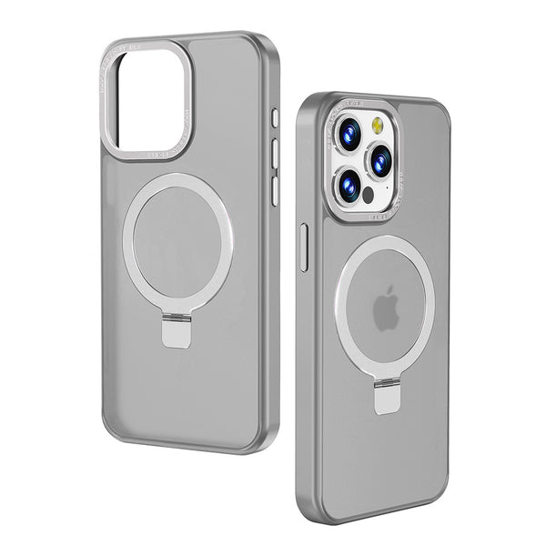 Case For iPhone 15 Pro Max (6.7") Orbit Frosted Compatible with Magsafe Collection 2.0 Matte Protective With Magnetic Kickstand And Raised Camera Protection - Frosted Titanium Grey