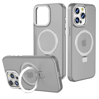 Case For iPhone 15 Pro Max (6.7") Orbit Frosted Compatible with Magsafe Collection 2.0 Matte Protective With Magnetic Kickstand And Raised Camera Protection - Frosted Titanium Grey